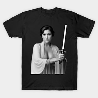 Princess Leia Vintage Black and White T-Shirt